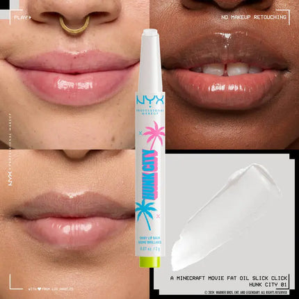 NYX Professional Makeup A Minecraft Movie Fat Oil Slick Click Lipbalm Hunk City