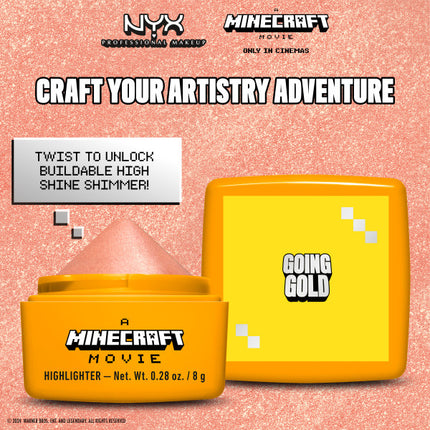 NYX Professional Makeup A Minecraft Movie Rare Highlight Balm Going Gold