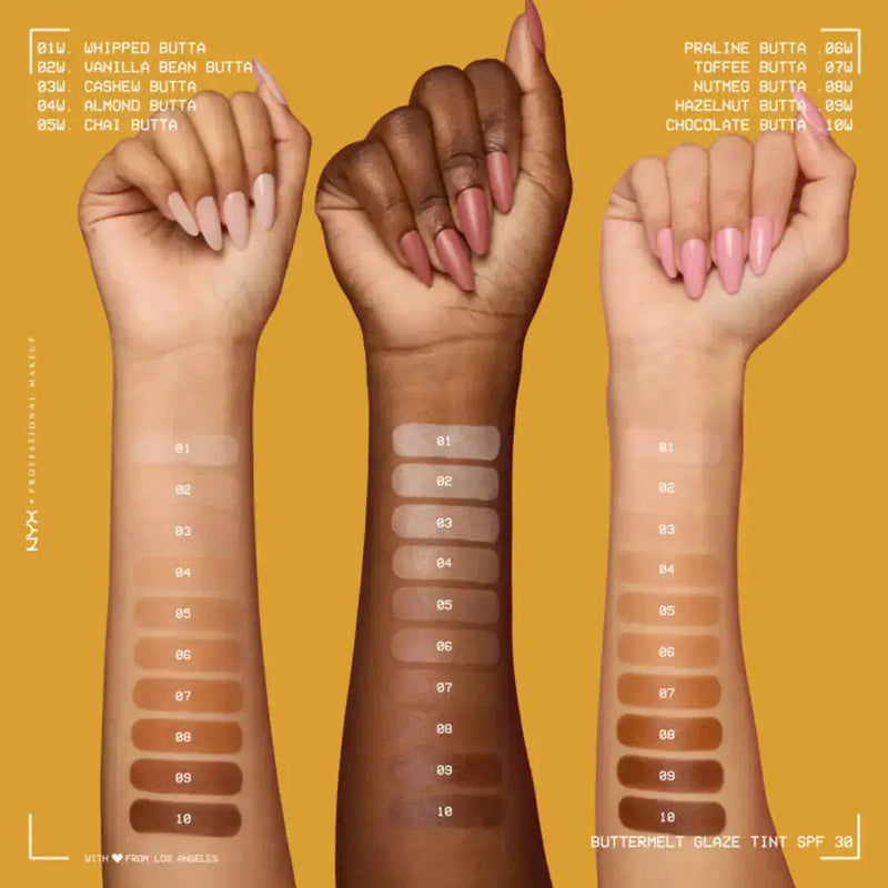NYX Professional Makeup Buttermelt Glaze Soft Glow Skin Tint SPF 30 Vanilla Bean Butta, foundation met SPF 30, foto 3 van 3