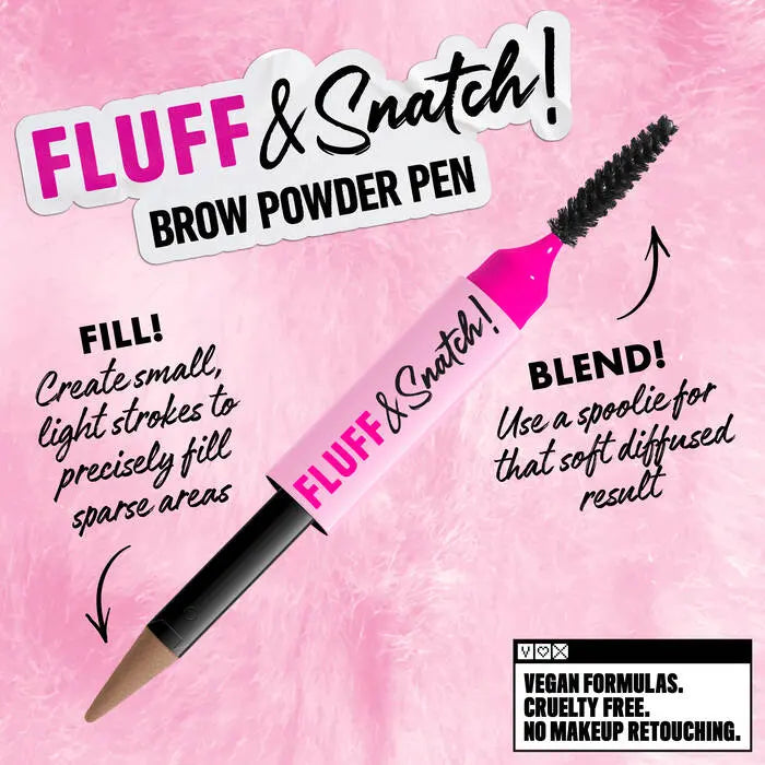 NYX Professional Makeup Fluff N Snatch Powder Pen Auburn, wenkbrauwpen met een cream-to-powder formule