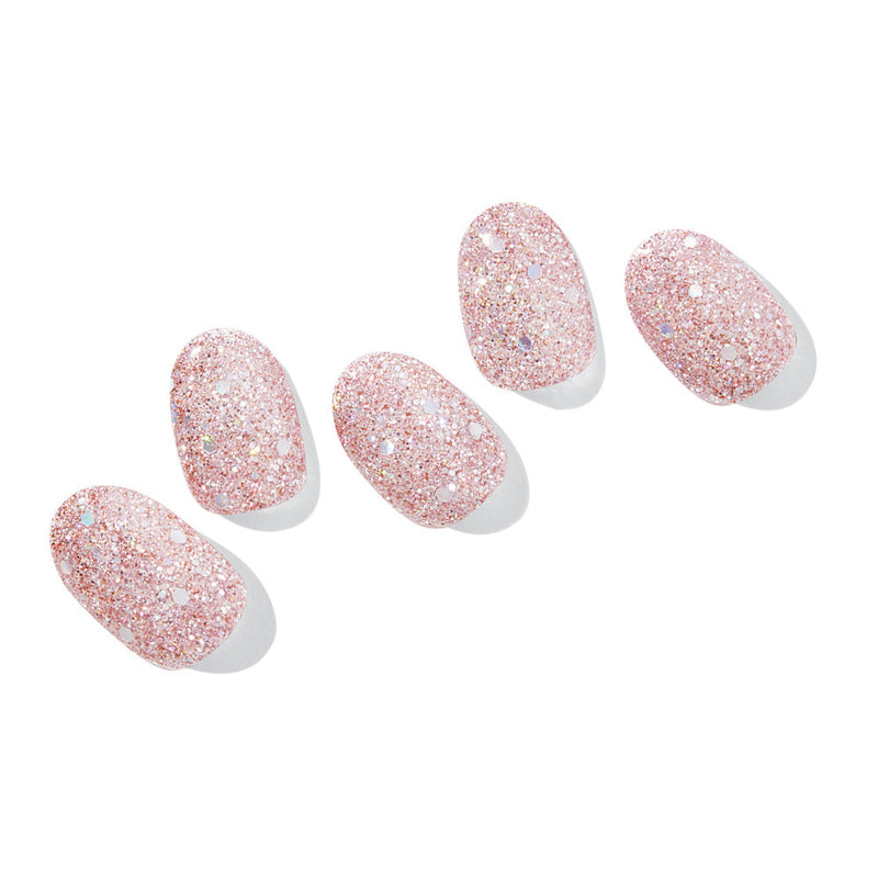 Ohora Semi Cured Gel Nail Strips N Pixie Dust, semi-uitgeharde gel nagelstrips met roze glitter