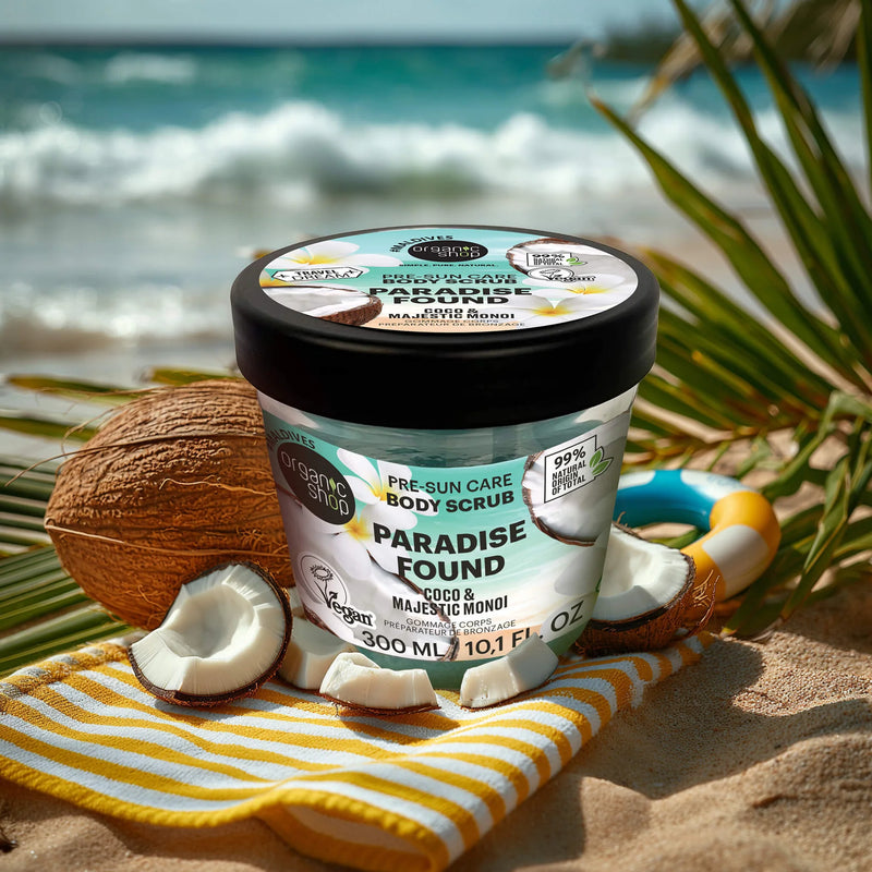 Organic Shop Body Scrub Paradise Found Pre-Sun Care Coco & Majestic Monoi