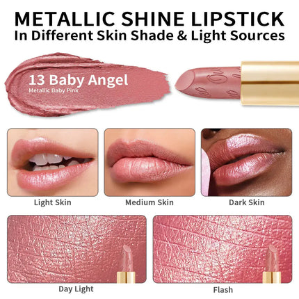 Oulac Metallic Shine Lipstick 13 Baby Angel
