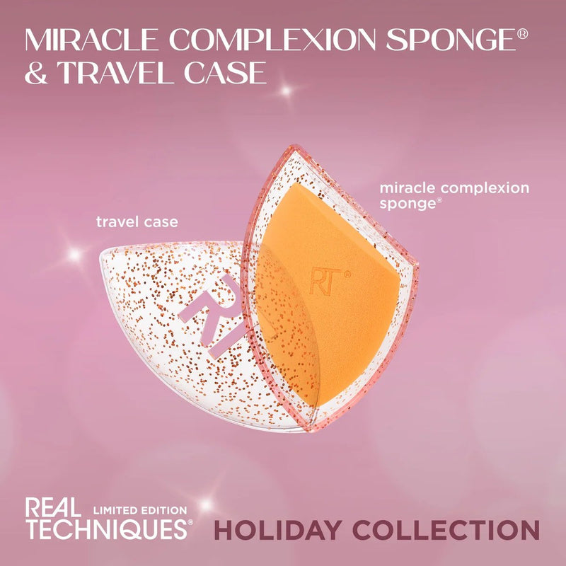 Real Techniques Miracle Complexion Sponge Ornament, make-up spons met reisetui