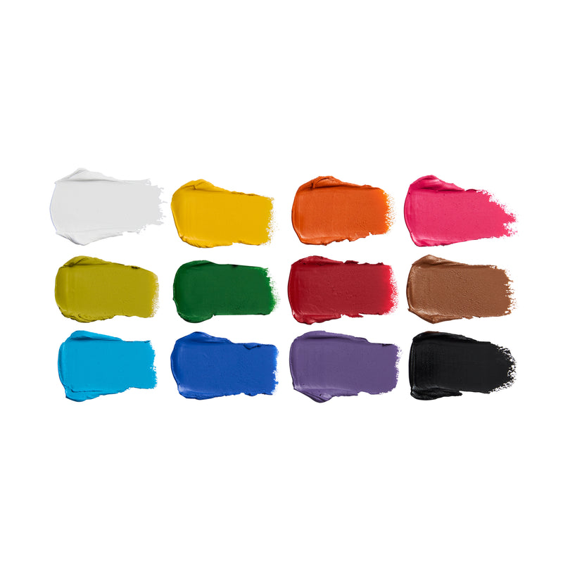 Swatches des 12 couleurs crème de la SFX Face Paint Palette