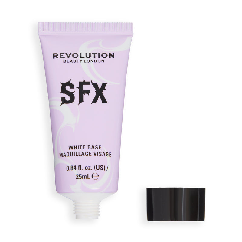 Tube SFX White Base Foundation ouvert avec le bouchon à côté