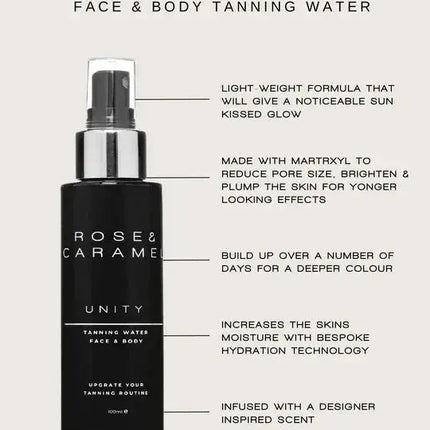 Rose & Caramel Unity Unisex Face & Body Tanning Water