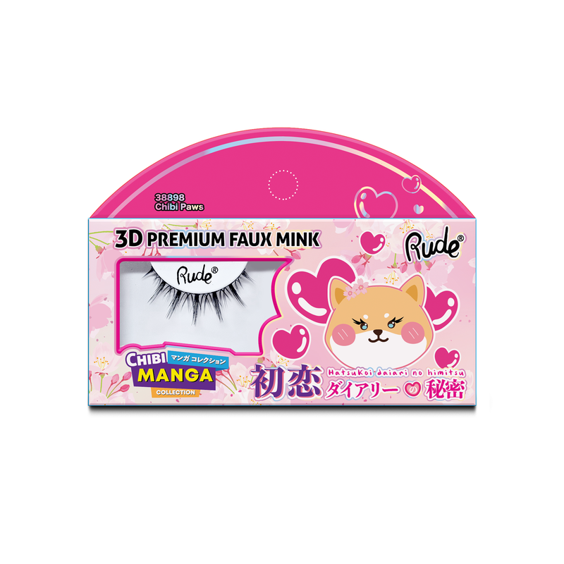 Rude Cosmetics Chibi Manga Collection 3D Faux Mink Lashes Chibi Paws, faux mink plakwimpers