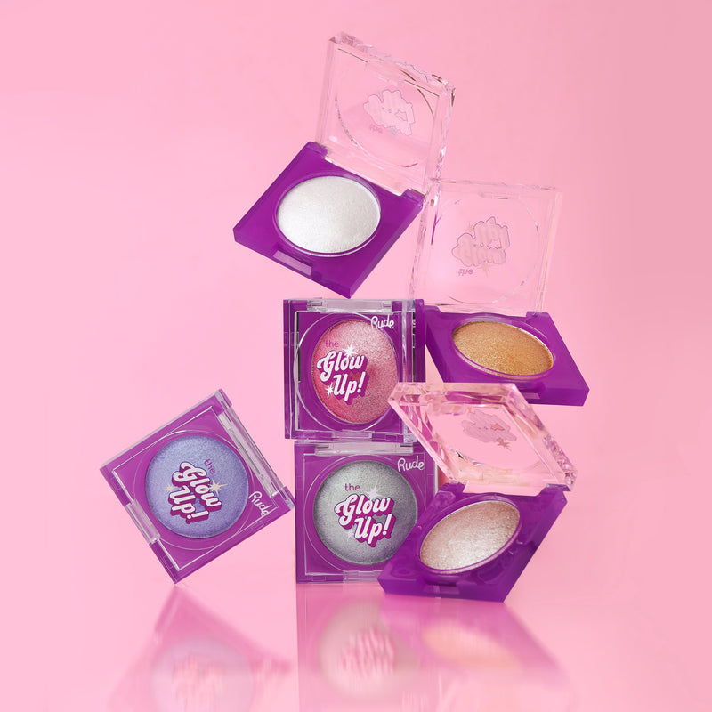 Rude Cosmetics The Glow Up! Diamond Highlighter Pink Mirage, diamond-sparkle highlighter, foto 6 van 6