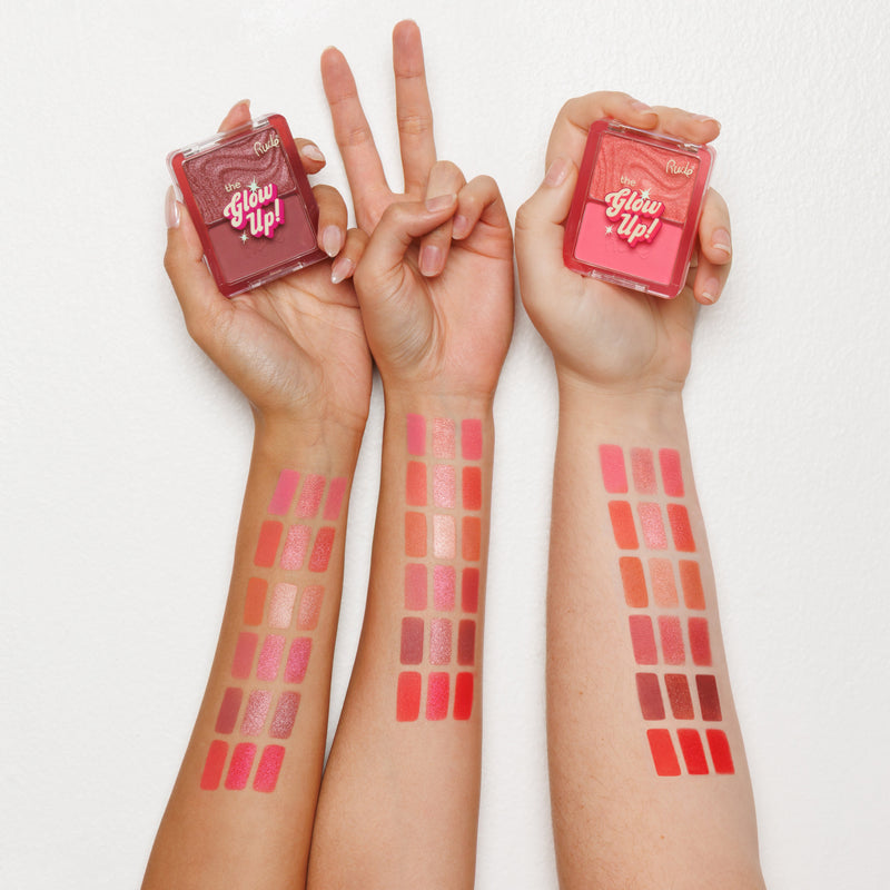Rude Cosmetics The Glow Up! Matte & Shimmer Blush Duo Rosy Haze, blush met matte en shimmer finish, foto 2 van 8