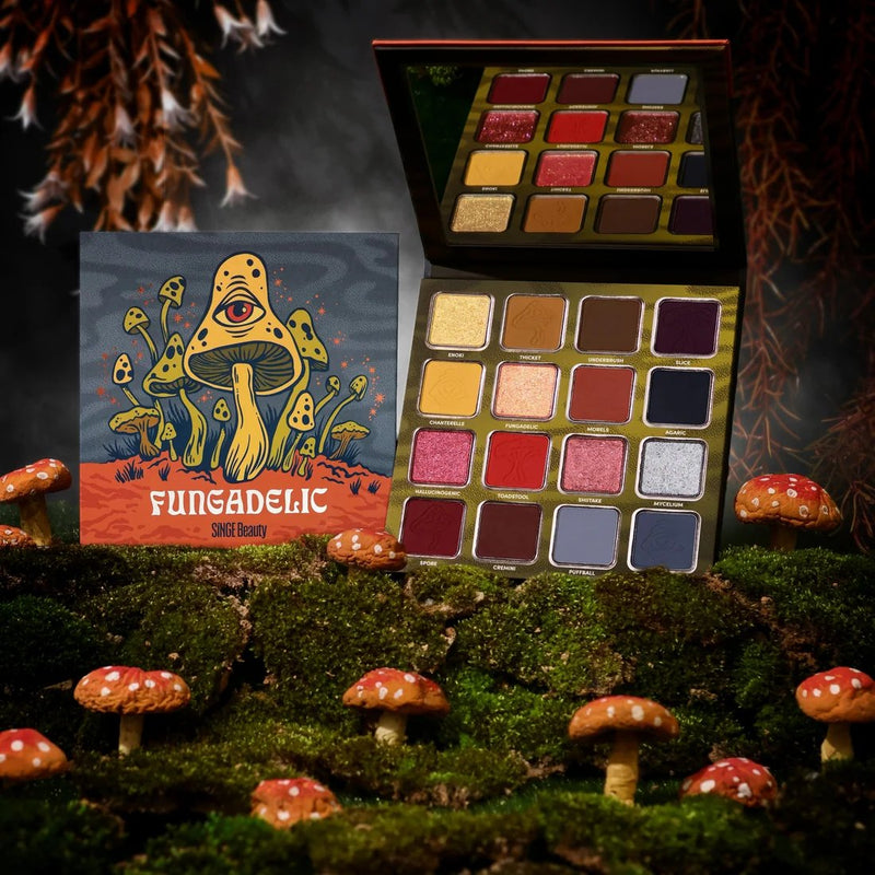 Singe Beauty Fungadelic Palette, oogschaduwpalette met 16 aardse kleuren, foto 4 van 4