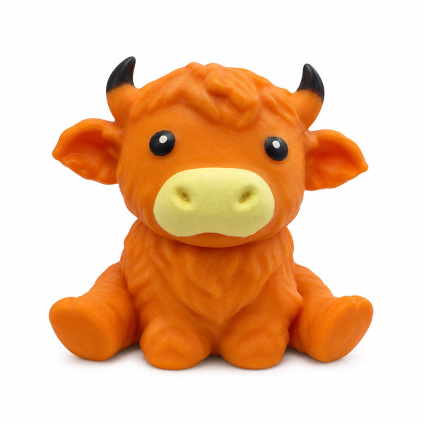 Squishy Highland Cow Squishy XL, XL squishy in de vorm van een hoogland koe