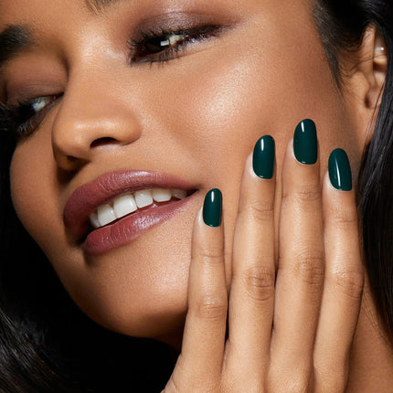 Static Nails Reusable Pop-On Manicure Emerald Noir Round