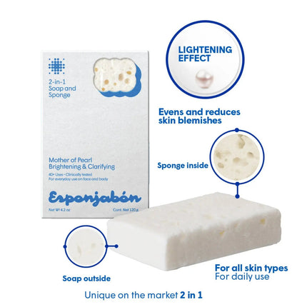T.TAiO Esponjabon Mother Of Pearl 2-in-1 Soap And Sponge