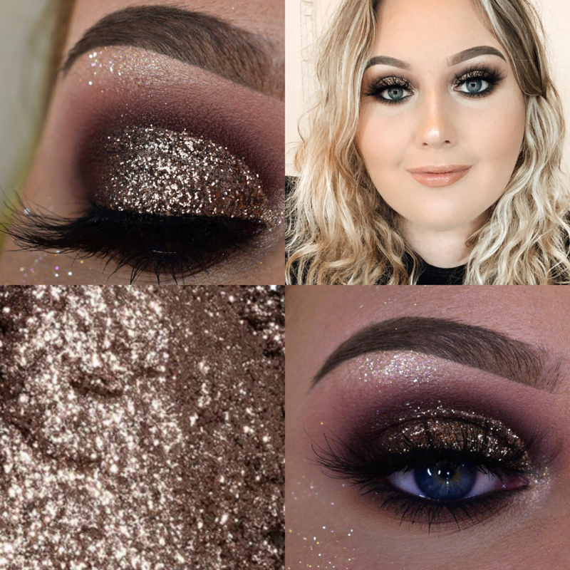 Vani Cosmetics Pressed Glitter Meteor, foliebruine glitter oogschaduw, foto 3 van 7