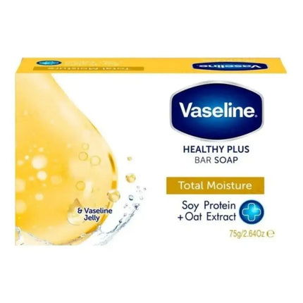 Vaseline Healthy Plus Bar Soap Total Moisture Soy Protein + Oat Extract