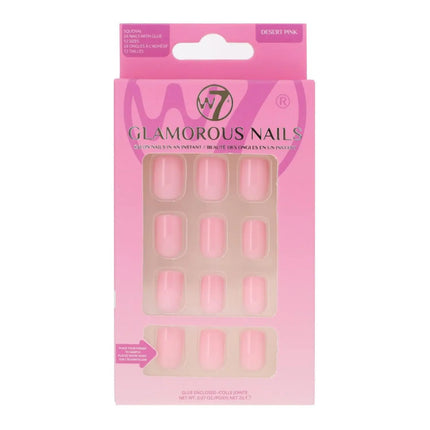 W7 Cosmetics Glamorous Press-On Nails Desert Pink