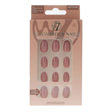 W7 Cosmetics Glamorous Press-On Nails Keep It Nude