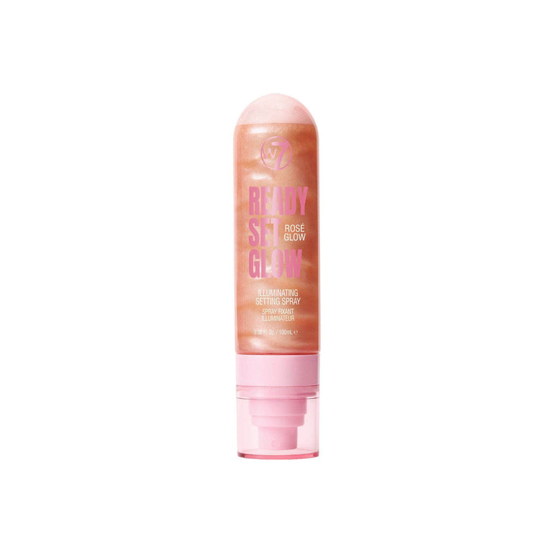 W7 Cosmetics Ready Set Glow Illuminating Setting Spray Rose Glow 2